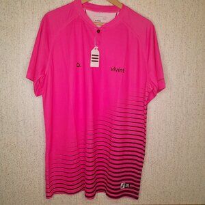 NWT L Unisex Vivint NFS Soccer Athletic Jersey Hot Pink and Black